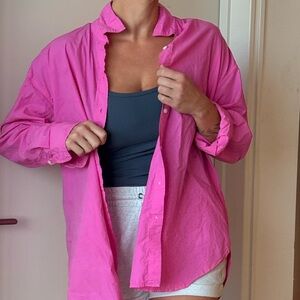 Vibrant Pink Button-Up Shirt